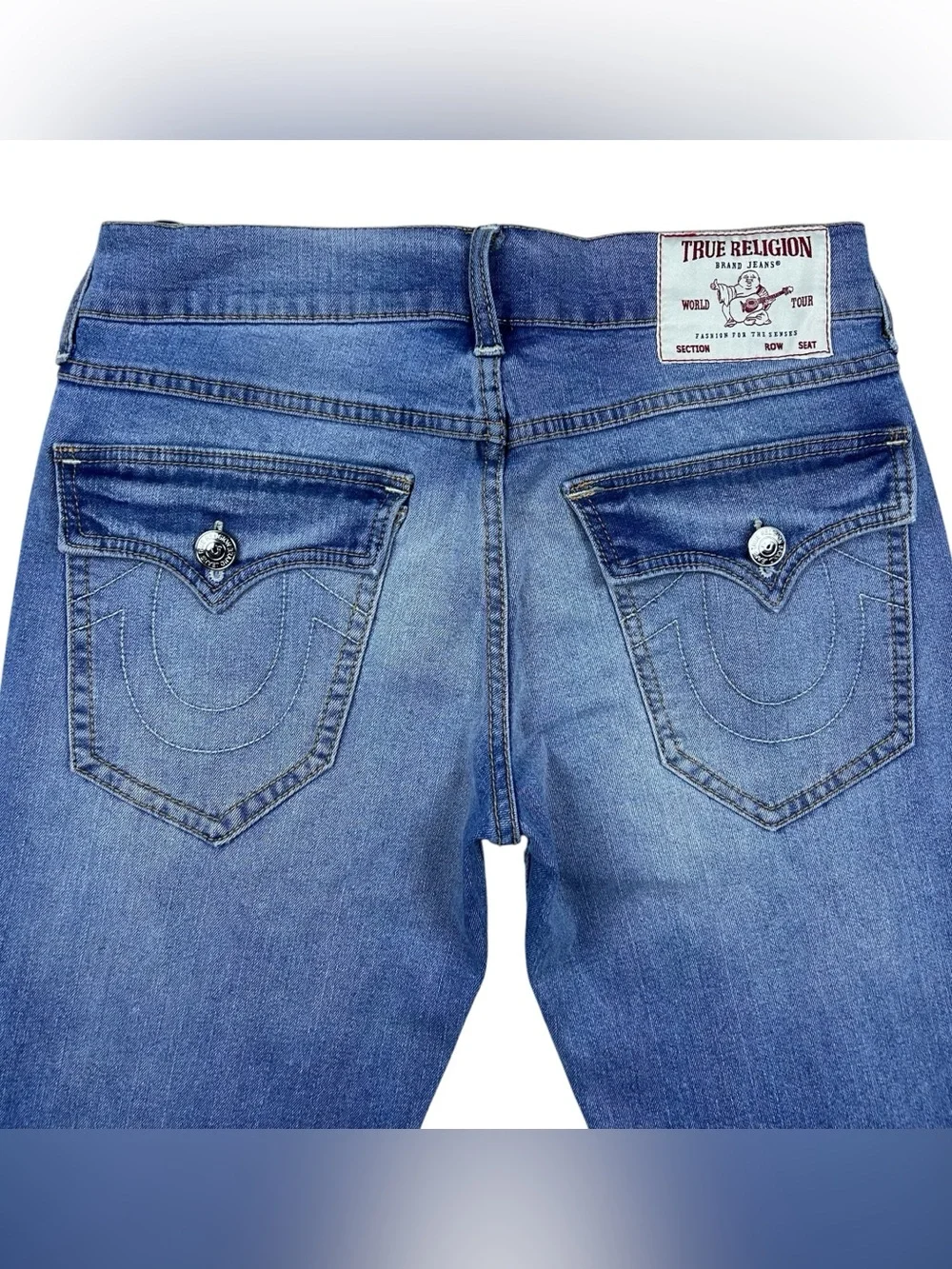 True Religion Mens Ricky Relaxed Straight Flap Pocket Super T Jeans 29x32 Y2K